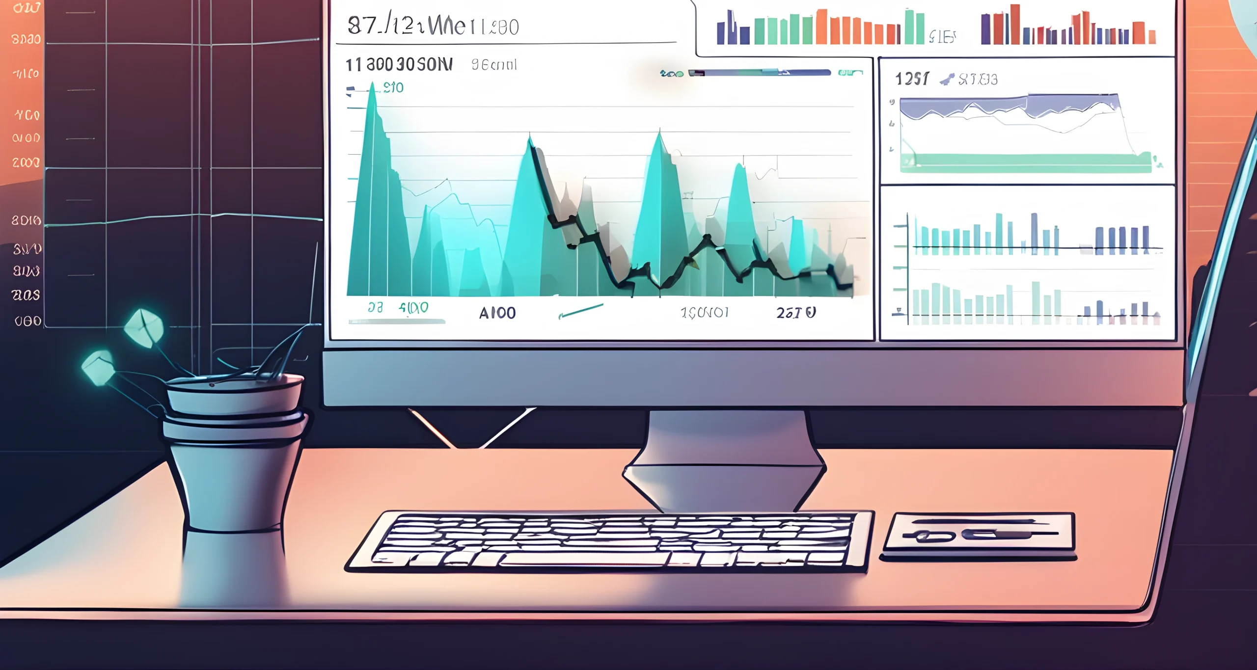 An image of a computer screen showing a DeFi platform interface with charts, graphs, and investment options.