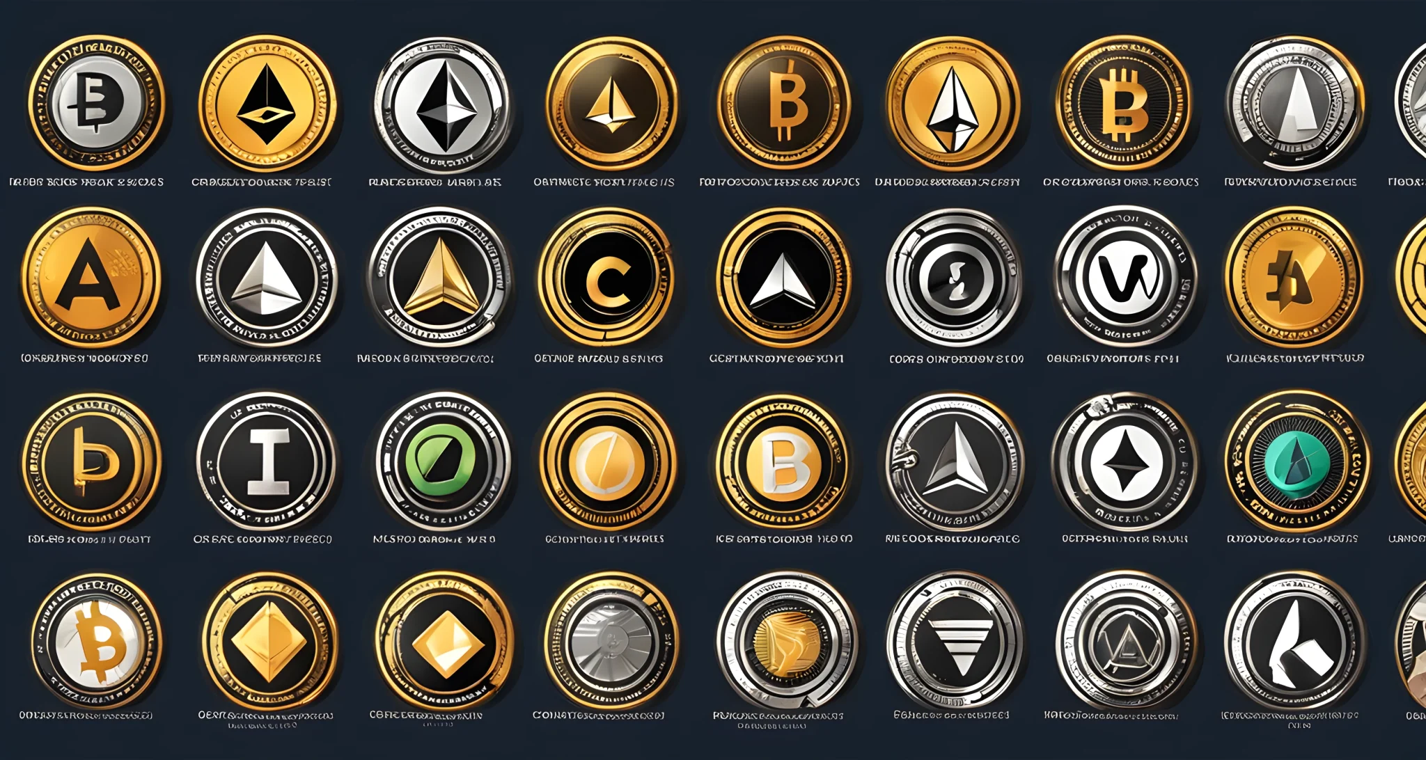 In the image, there are ten different altcoin cryptocurrency logos arranged in a top 10 list format.