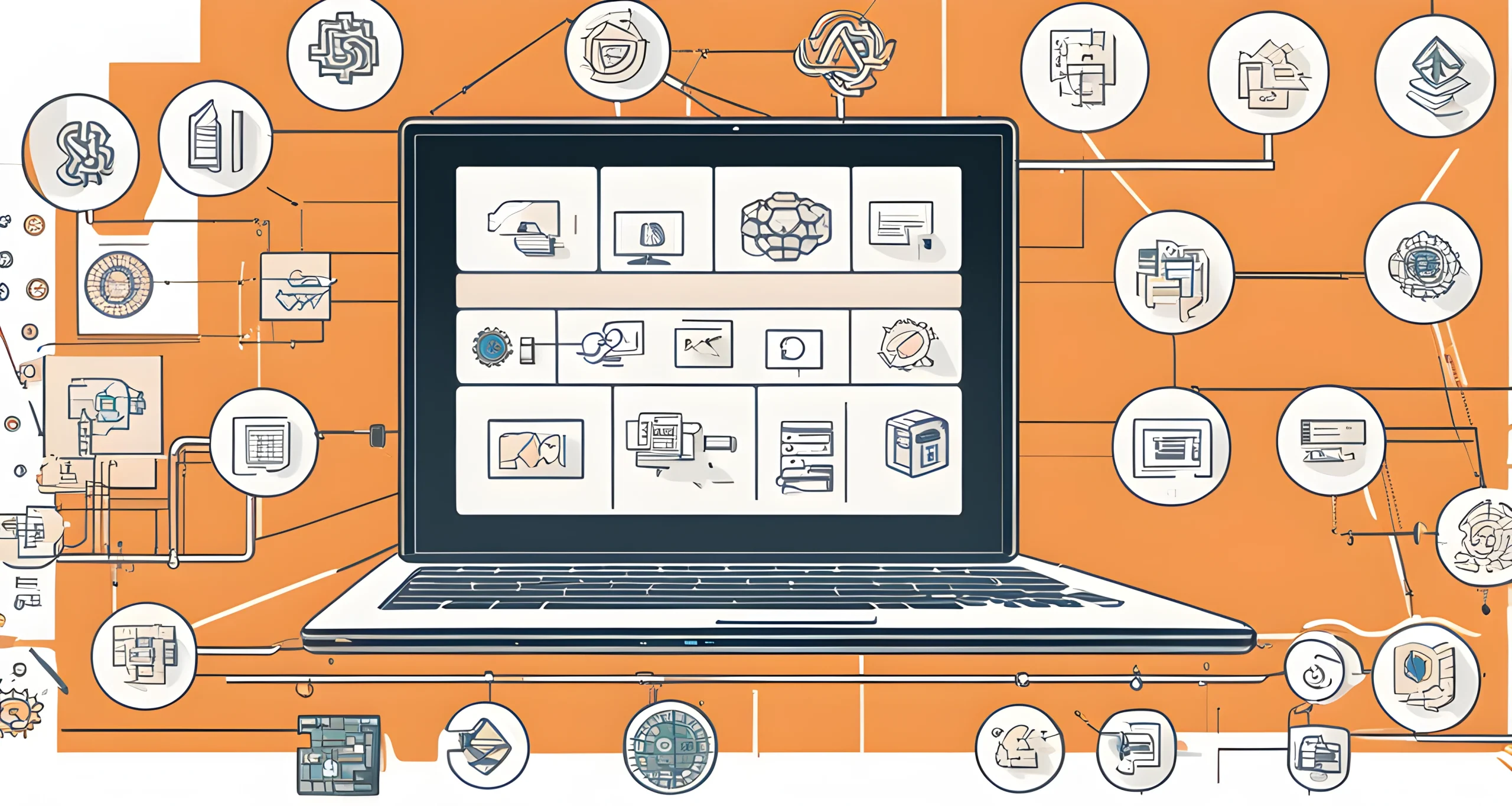 The image depicts a computer screen displaying various blockchain project logos.