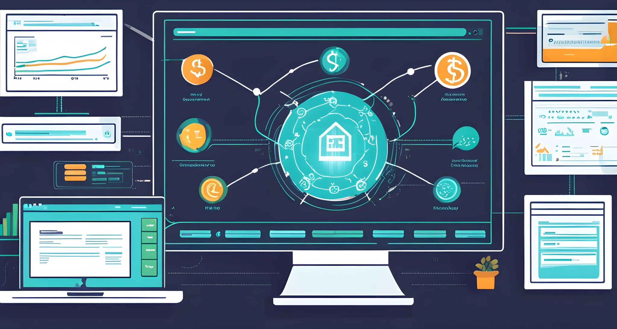 The image shows a computer screen displaying a decentralized finance (DeFi) platform with various financial products and services available for users to access.