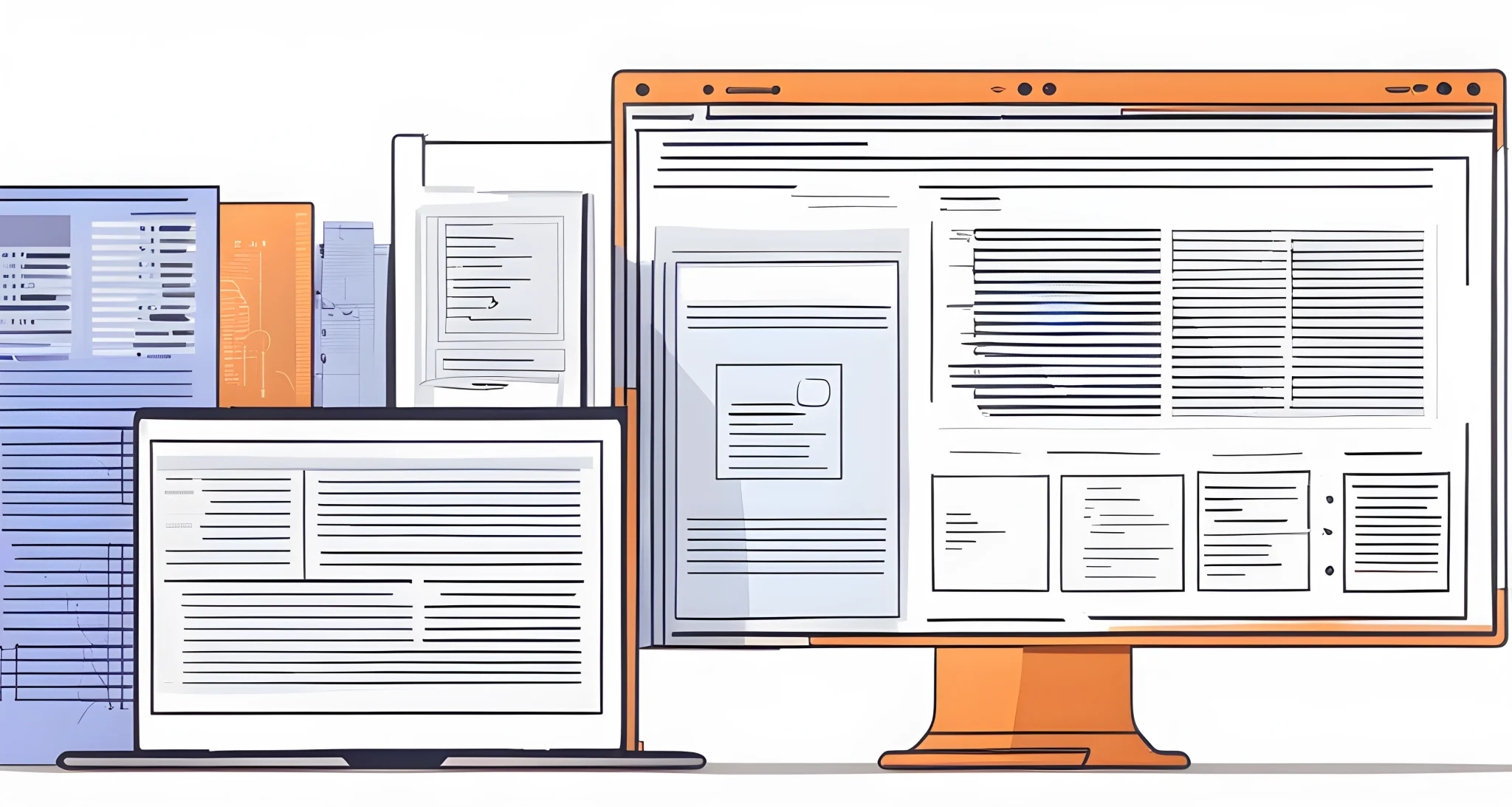 The image shows a computer screen displaying the interface of various DeFi platforms, along with a stack of legal documents and regulatory guidelines.