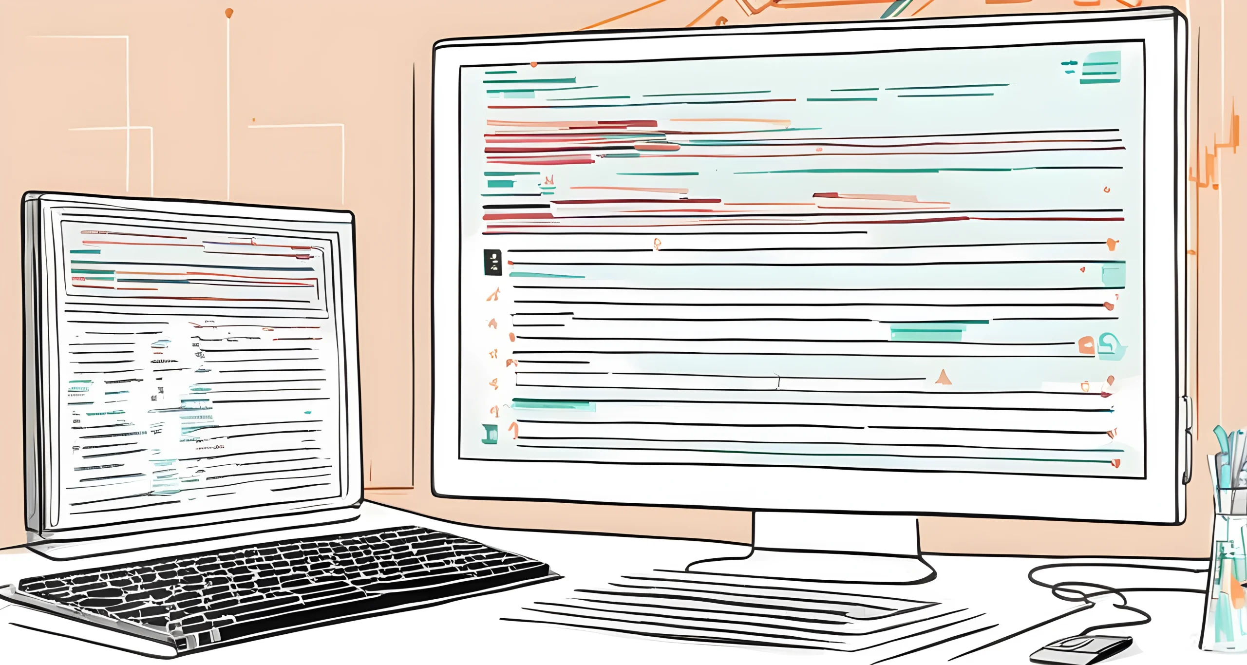 The image shows a computer screen with lines of code and a digital contract being executed on the Ethereum blockchain.