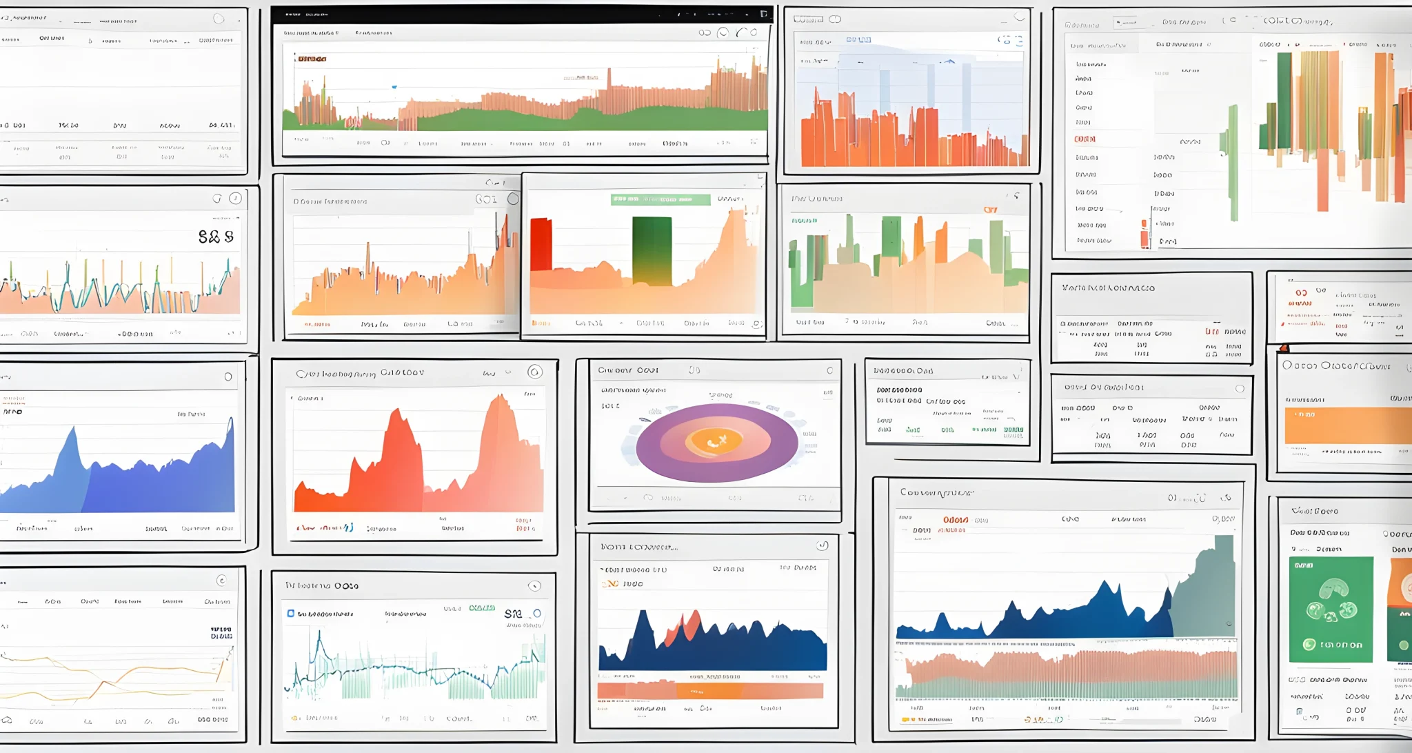 The image shows a computer screen with multiple crypto trading platforms open, including Coinbase, Binance, and Kraken. Each platform is displaying various trading charts, order books, and market data.