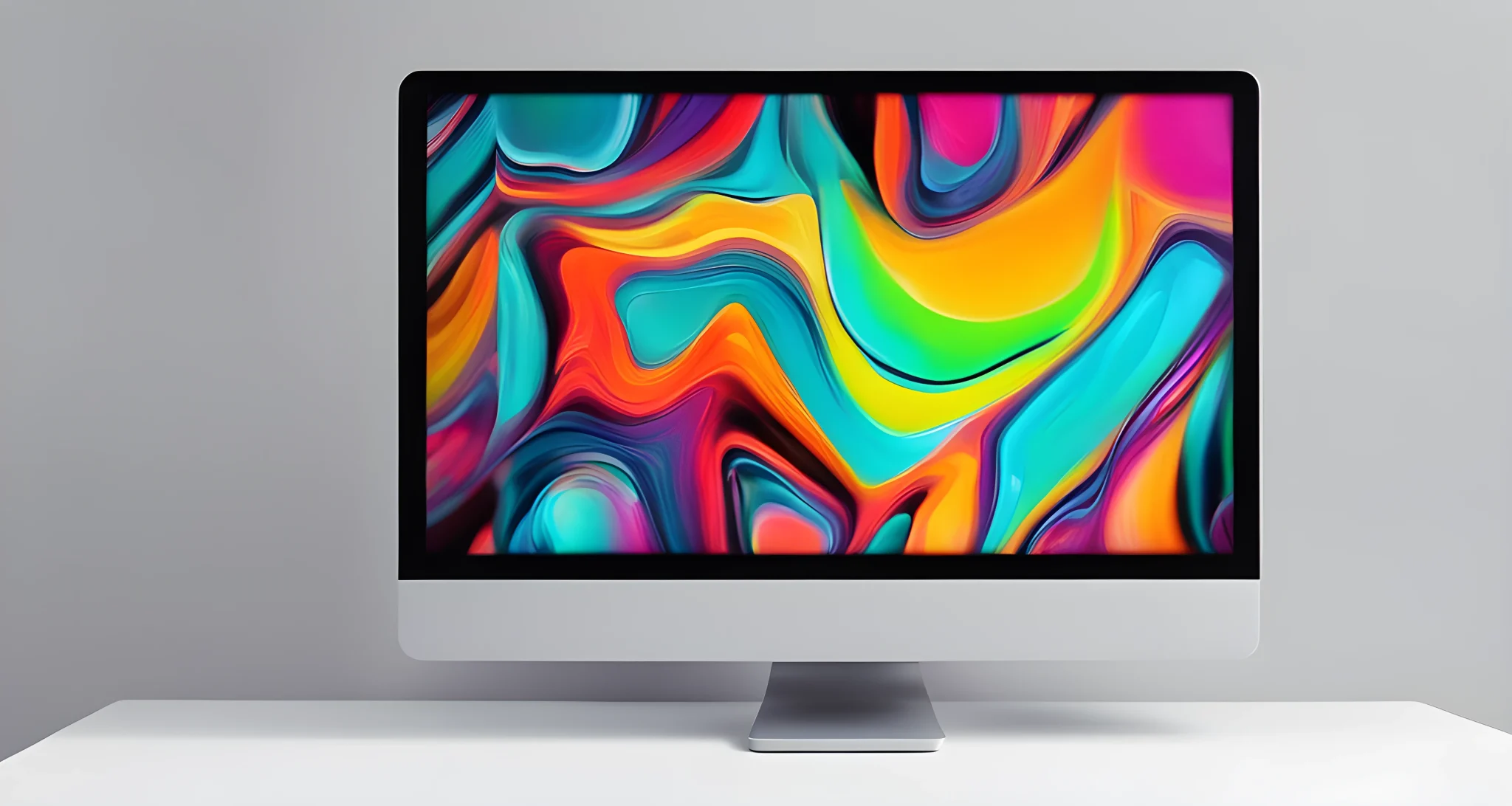 The image shows a digital artwork of a colorful abstract design displayed on a computer screen, with a unique digital token identifier in the corner.