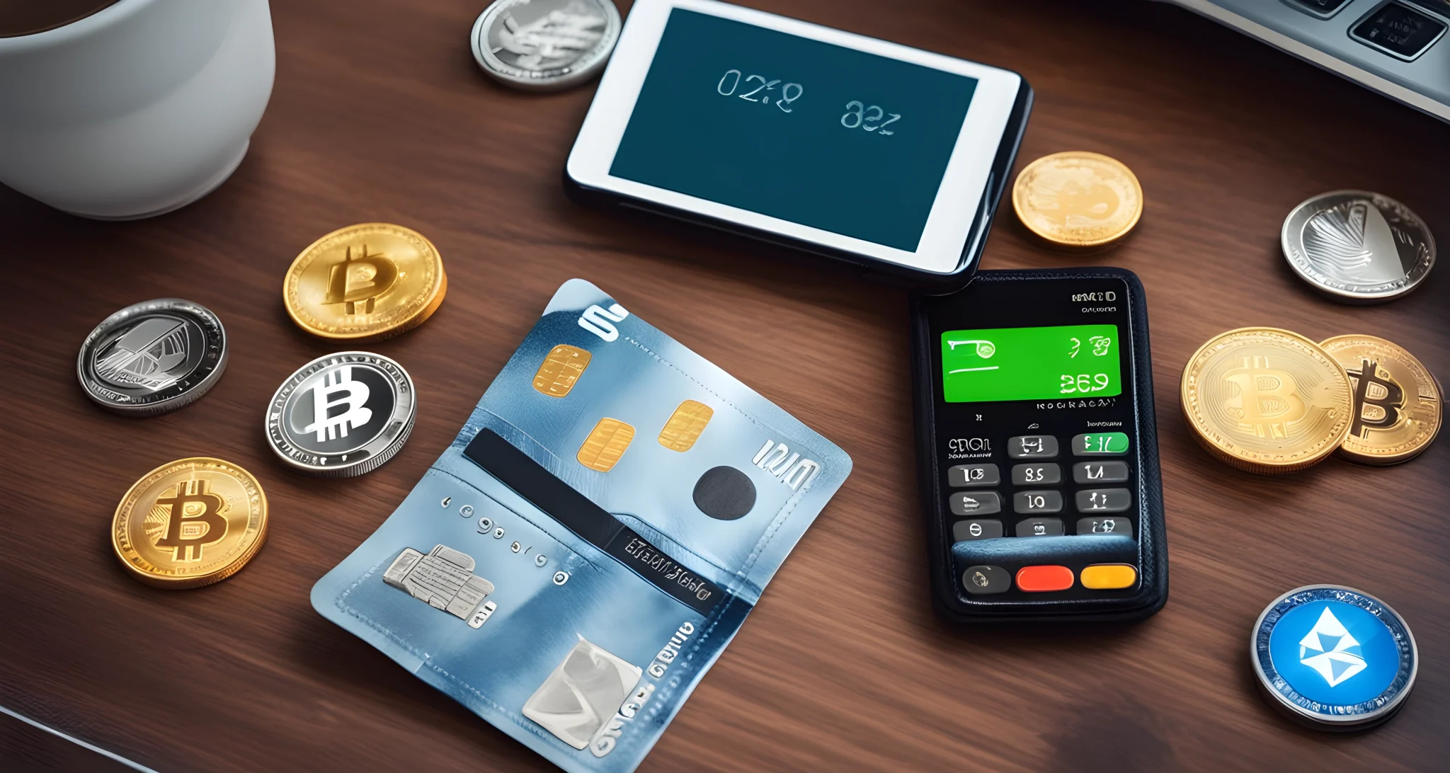 The image shows a digital wallet with various cryptocurrency tokens and digital assets.