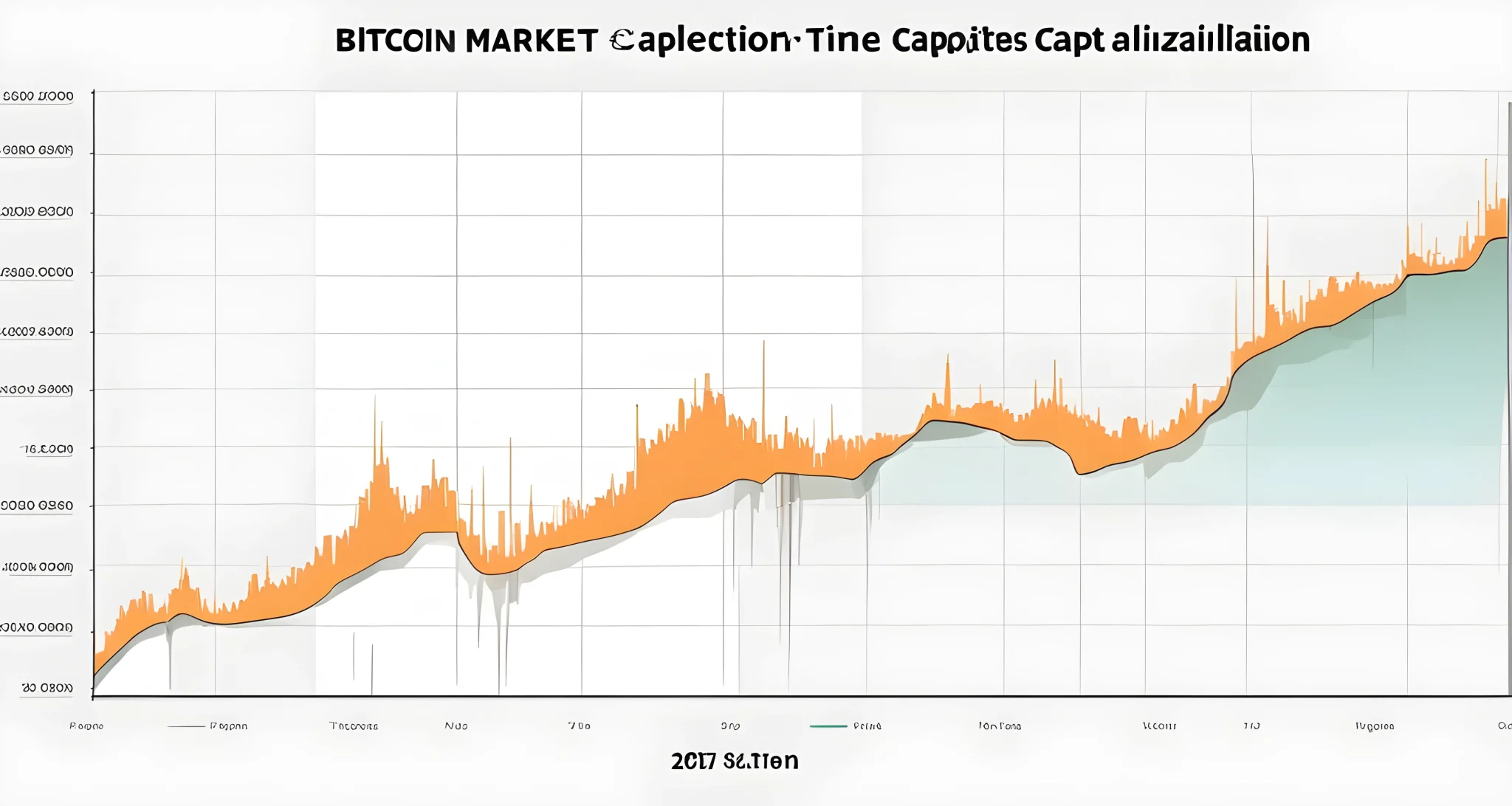 The image shows a graph displaying the growth of Bitcoin market capitalization over time.