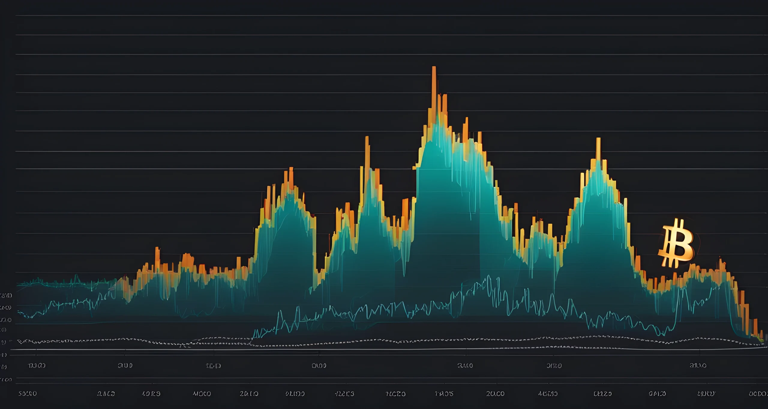 The image shows a line graph depicting the fluctuations in Bitcoin prices over time.