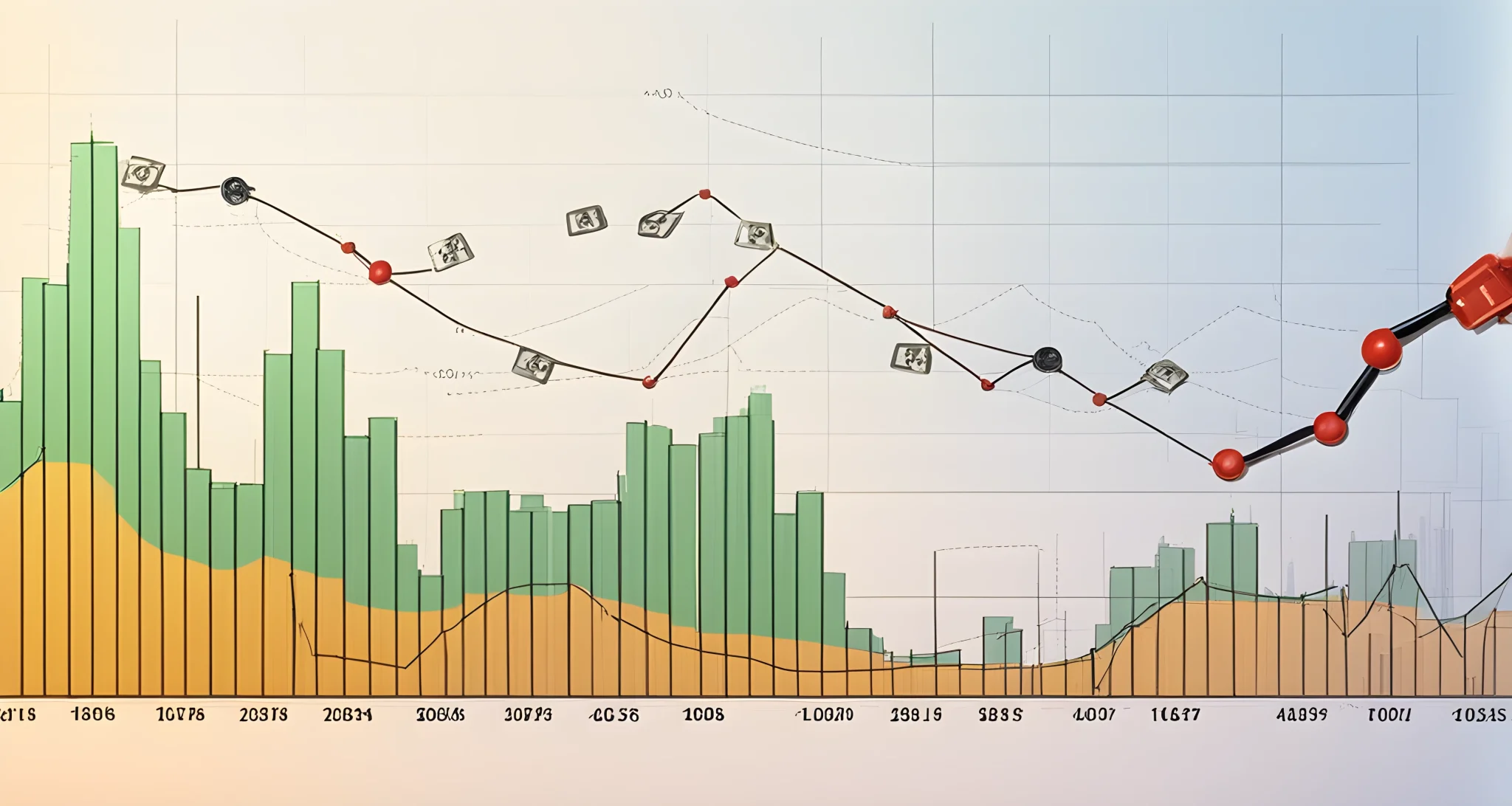 The image shows a line graph depicting the increasing adoption of blockchain technology by established financial institutions.