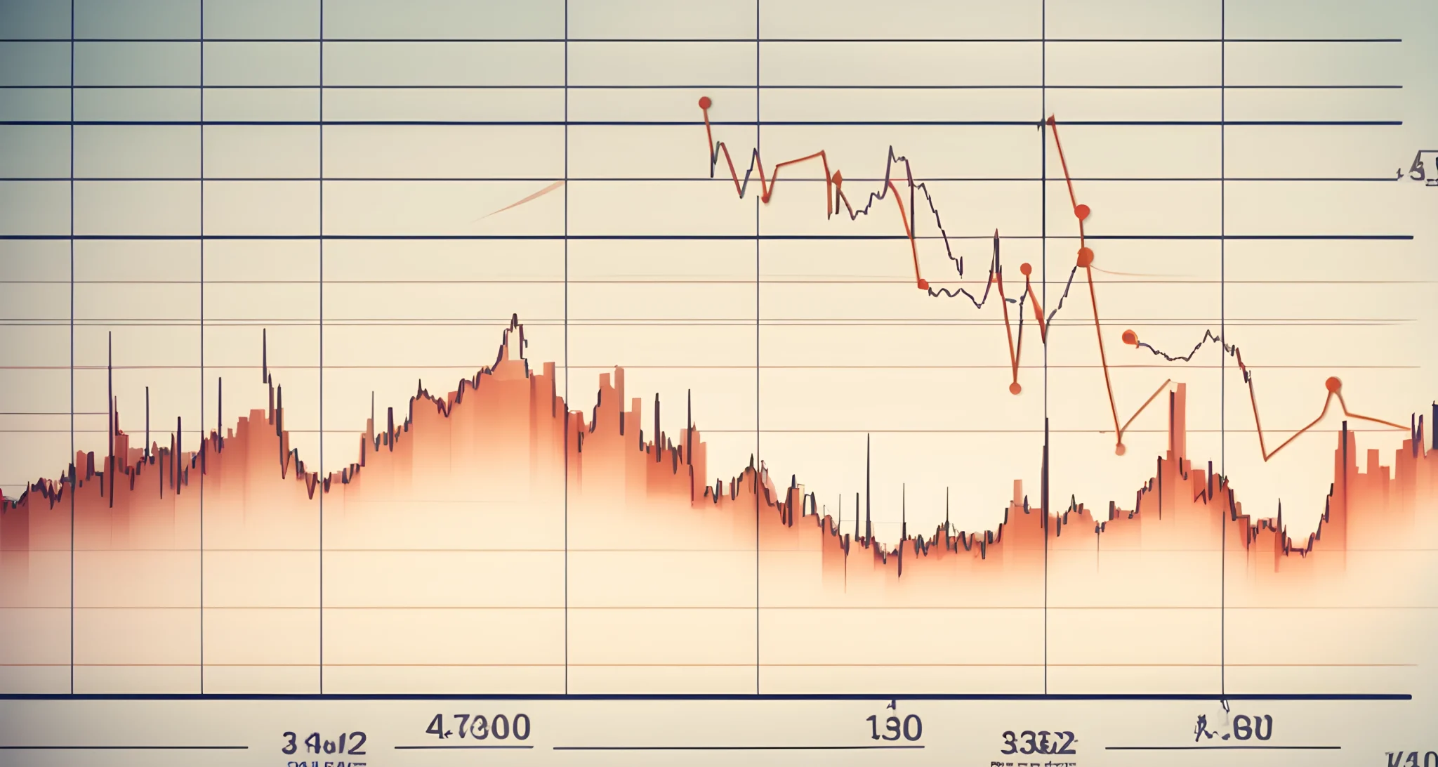 The image shows a line graph displaying the fluctuating market values of Bitcoin over time.