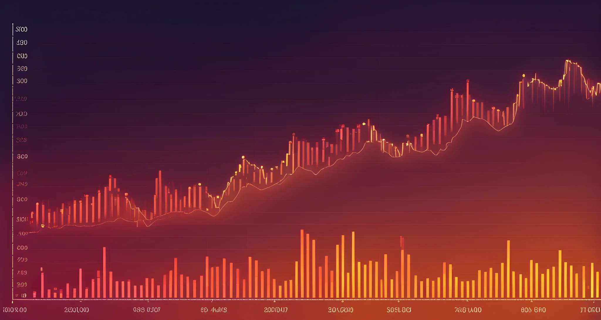 The image shows a line graph displaying the fluctuation of Bitcoin prices over time.