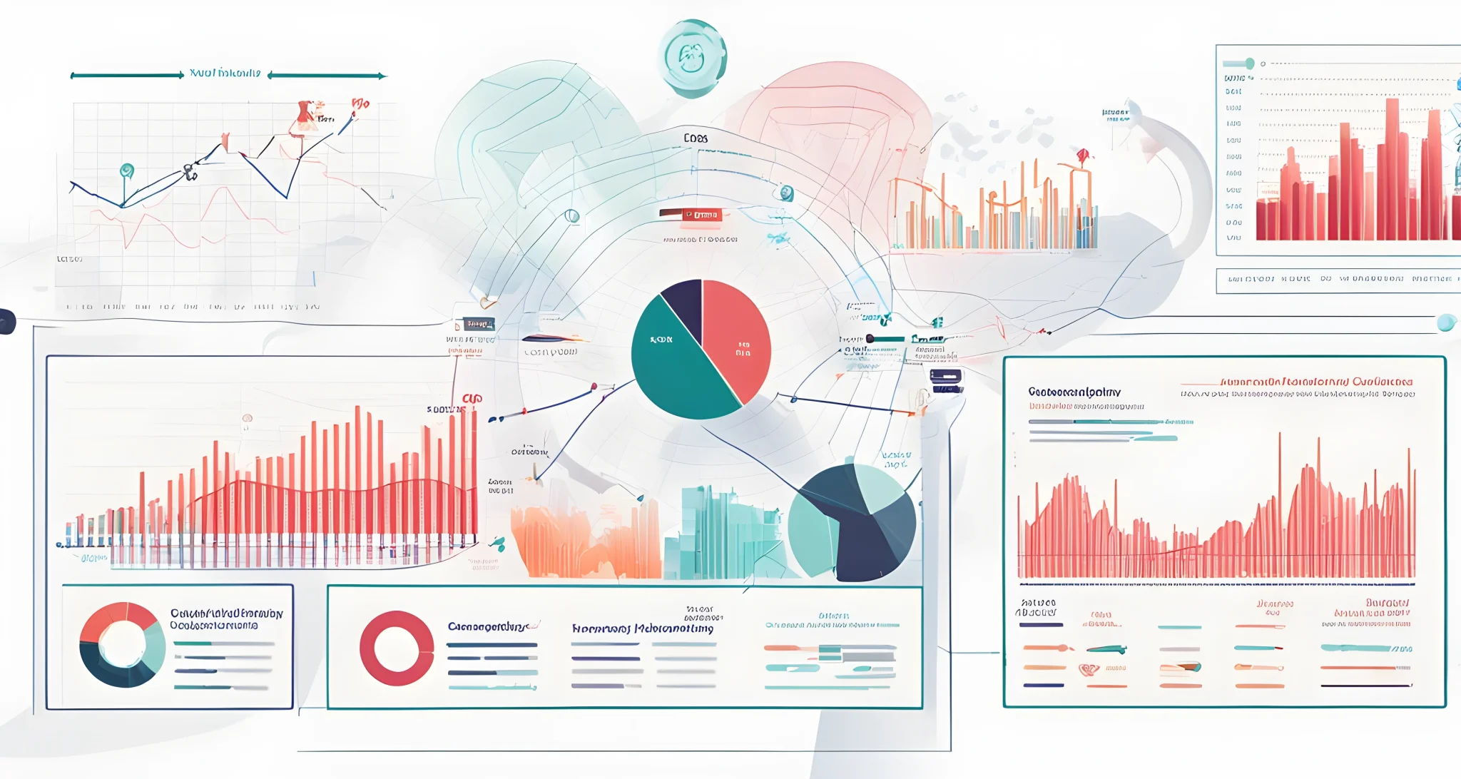 The image shows a series of interconnected charts, graphs, and diagrams illustrating the various risks associated with DeFi investments, including market volatility, smart contract vulnerabilities, and regulatory uncertainty.