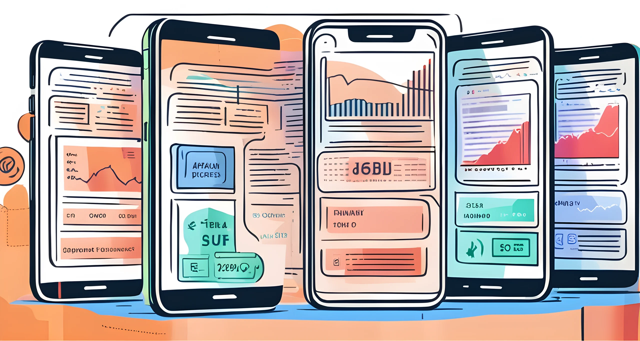 The image shows a smartphone with a DeFi app open, displaying various financial transactions and investment options.