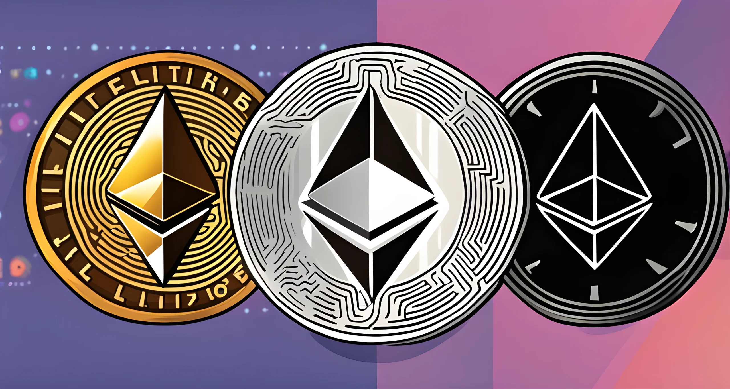 The image shows a variety of altcoins, including Ethereum, Litecoin, and Ripple, displayed on a digital exchange platform.